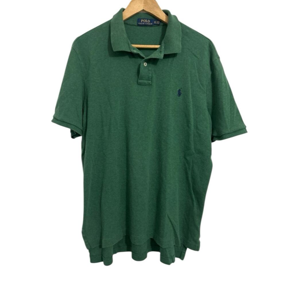 Ralph Lauren Soft Cotton Polo Short Sleeve Shirt Mens Green Golf XL 100% Cotton